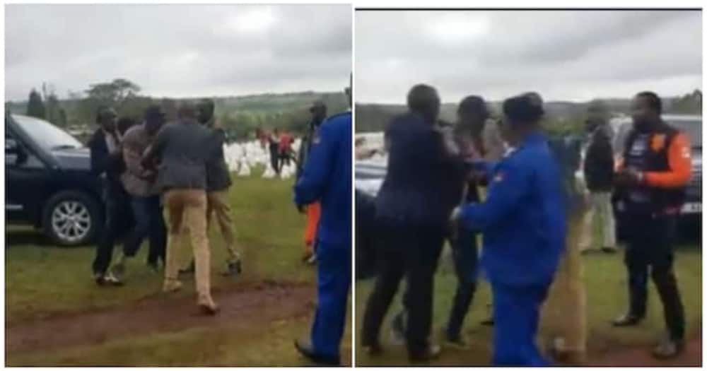 Journalist Mwangi Muiruri brawl with Dorcas Rigathi's security detail.