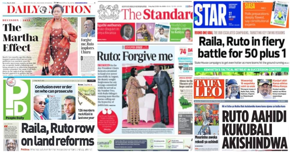 Kenyan Newspapers Review: Disquiet Rocks Kenya Kwanza Alliance Over Rigathi Gachagua's Outbursts