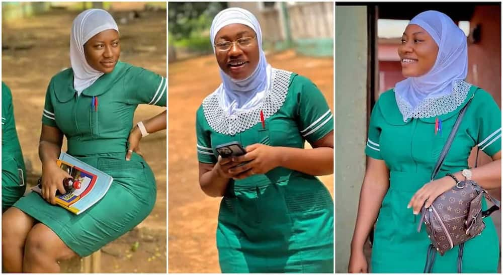 Photos of a beautiful lady who is a nurse.