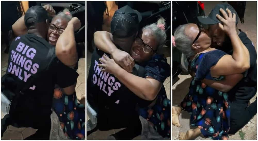 Photos of a mum celebrating the return of her son. Photo credit: TikTok/@itzjandy.