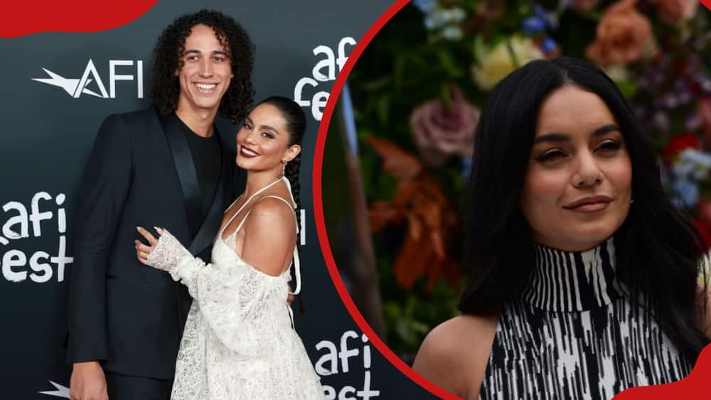 Cole Tucker and Vanessa Hudgens attend the 2021 AFI Fest Opening Night Gala Premiere of Netflix's "tick, tick…BOOM" at TCL Chinese Theatre.