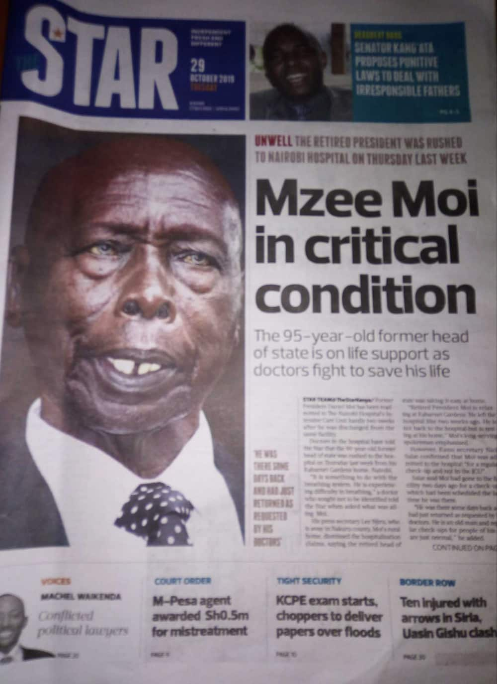 Kenyan newspapers review for October 29