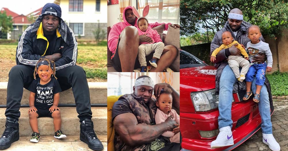 Six Heartwarming Photos of Khaligraph Jones with His Two Kids: “Proud Papa”