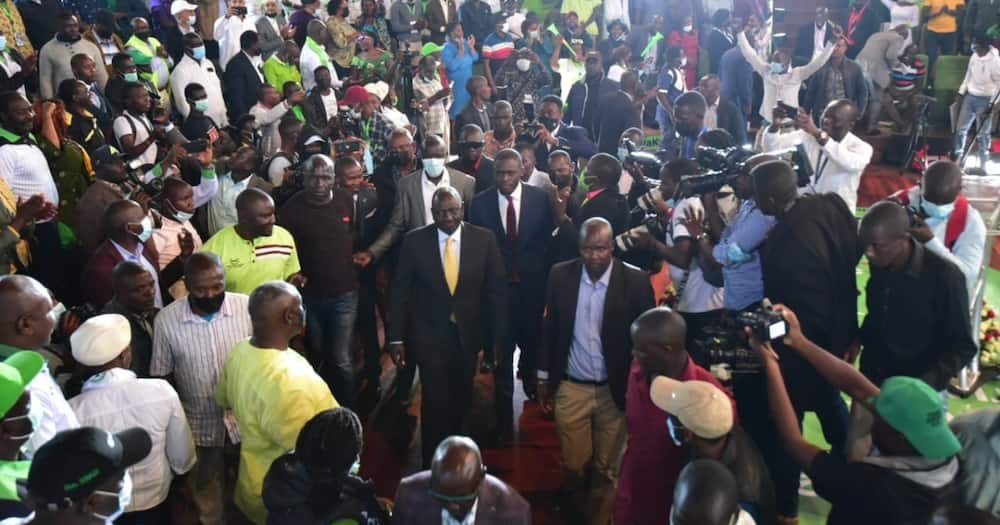 Deputy President William Ruto (in a yellow tie). Photo: Musalia Mudavadi.