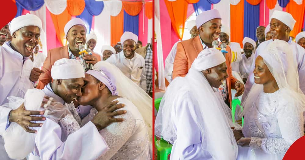 Akorino man smooches bride during their wedding