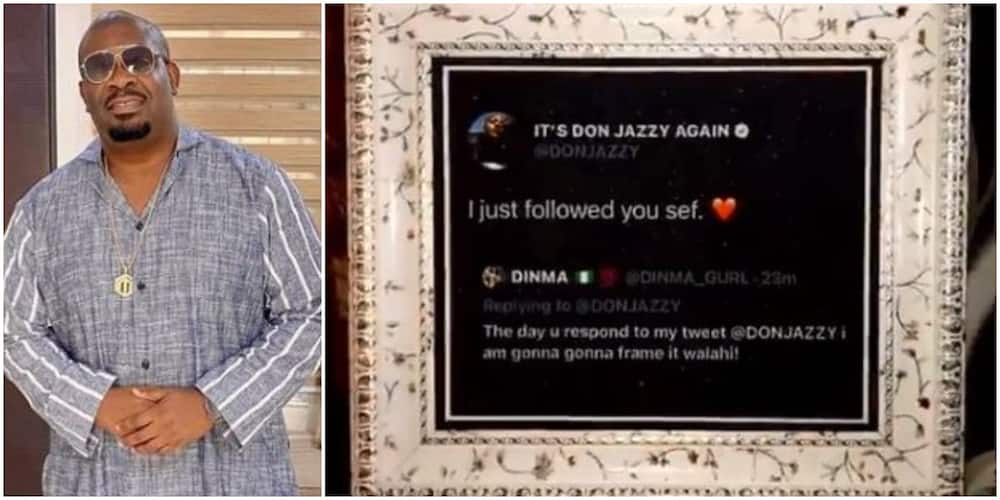 Don Jazzy gives fan N100k for framing his tweet (video)