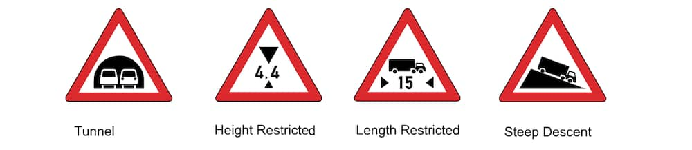 Road signs and meanings