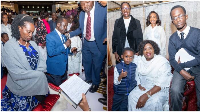 Final Prayers: Raila Odinga, Ida Seek God in Church Accompanied by Cute Grandkids