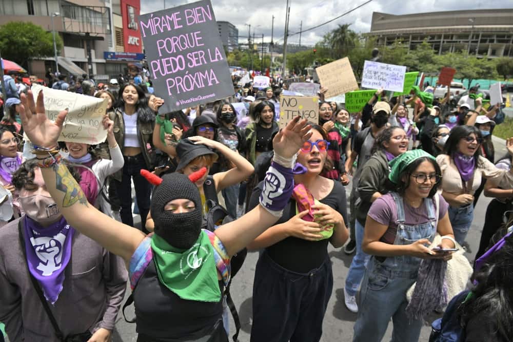 Women protest against femicides in Quito