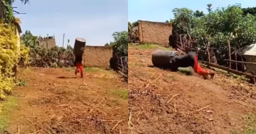 Tumemwachia Yesu: Kenyans Stunned After Embarambamba Runs with Tank on His Head