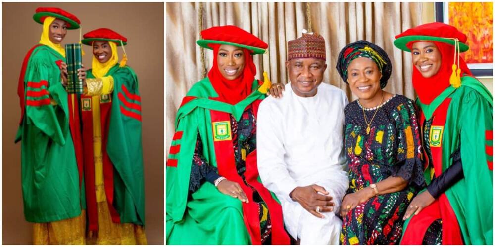 Joy as Nigerian sisters acquire PhD degrees on the same day, cute photos causes stir.