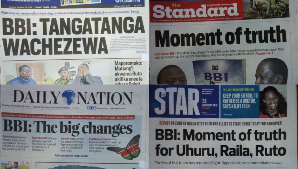 Magazeti ya Kenya Jumanne, November, 26