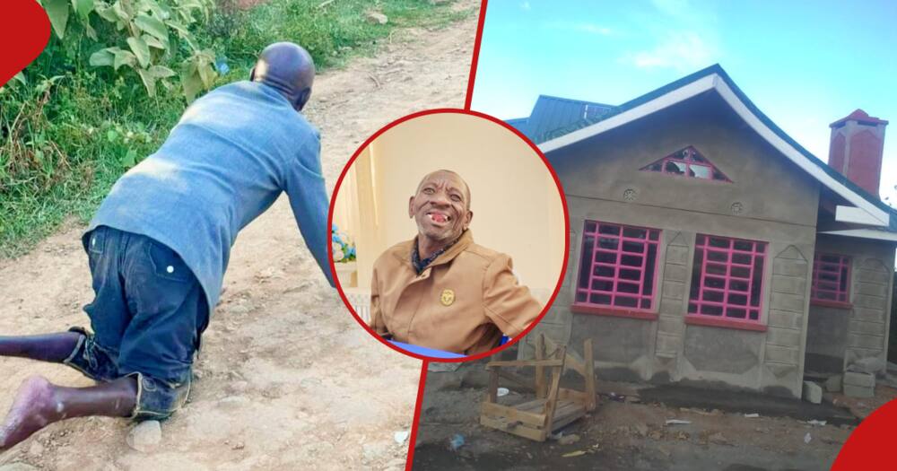 Karngu Muraya has led a team of wellwishers in building a house for a man living with disability