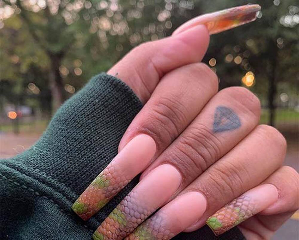 ombre coffin nail designs