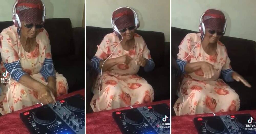Granny rocks the DJ decks in video.