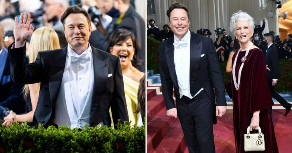 Elon Musk's date at the Met Gala. Image: Gotham/GC Images, Angela Weiss/AFP- Getty Images.