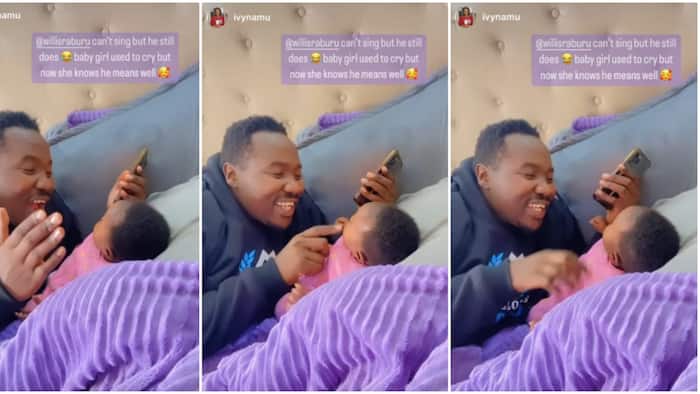 Willis Raburu Joyously Sings for Pretty Daughter During Parent-Child Precious Moments: "He Means Well"
