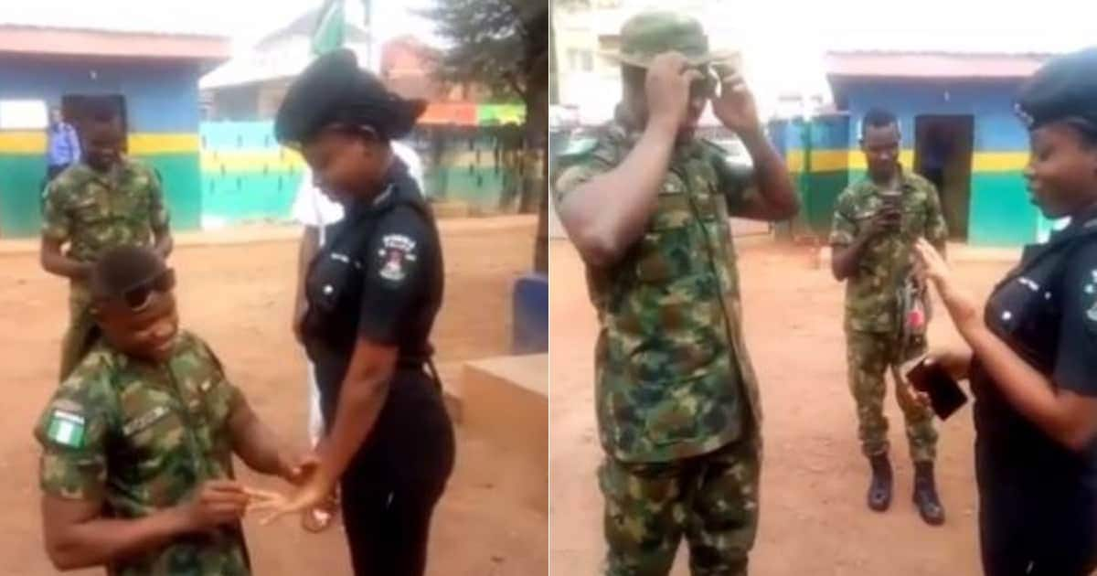 Image result for Romantic soldier gives women goosebumps after proposing to policewoman