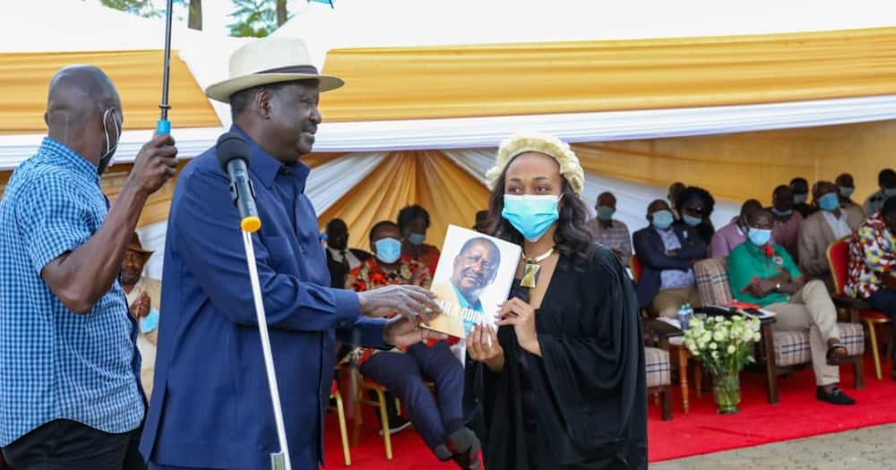 Raila, Atwoli join Sossion in celebrating daughter who became first female lawyer in their village