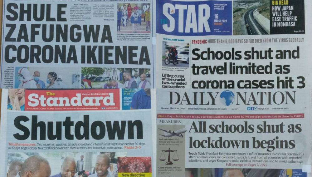 Magazeti ya Kenya, Jumatatu, Machi 16