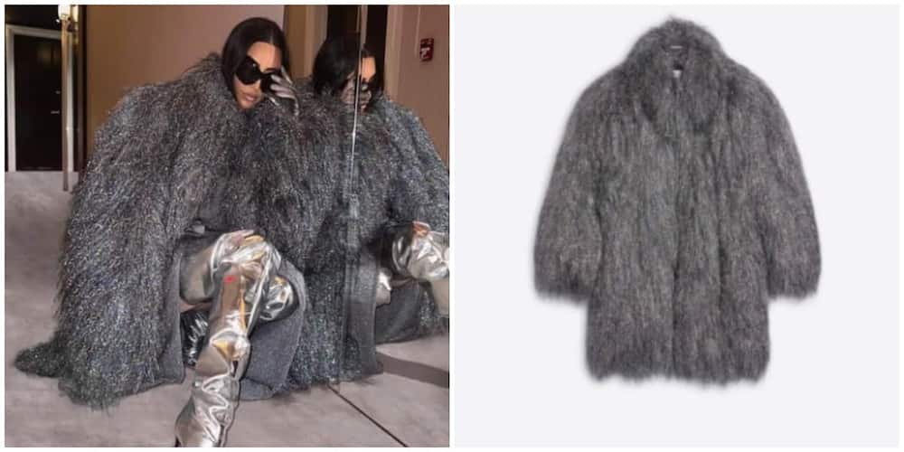 Photos of Kim Kardashian and her coat. Photo: Kim Kardashian, Balenciaga.