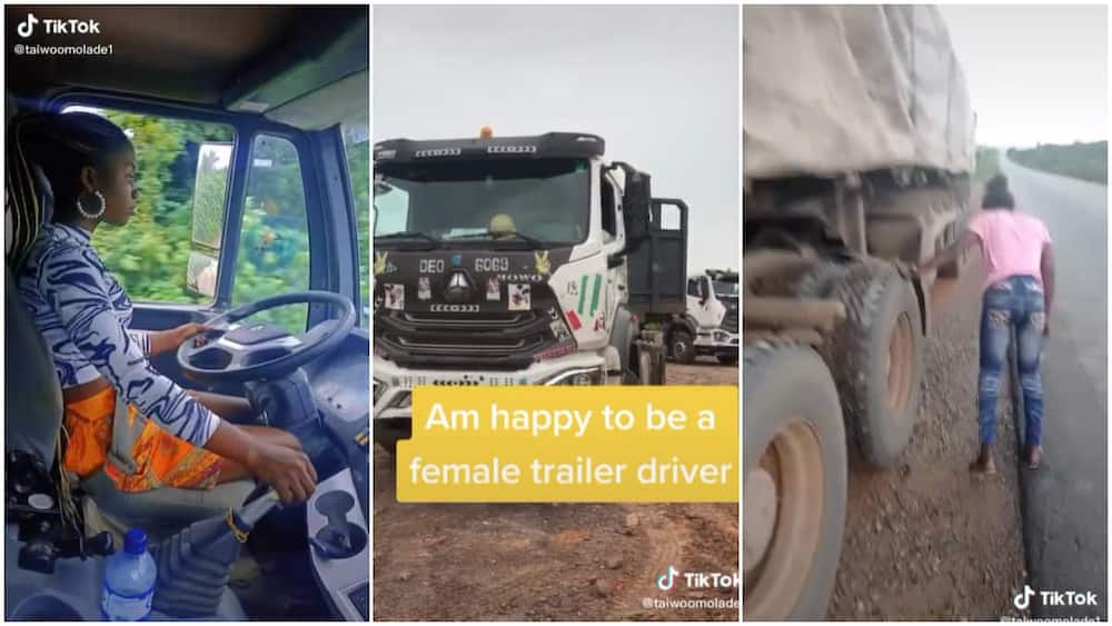 Hardworking female truck driver/making money as trailer drivers in Nigeria.