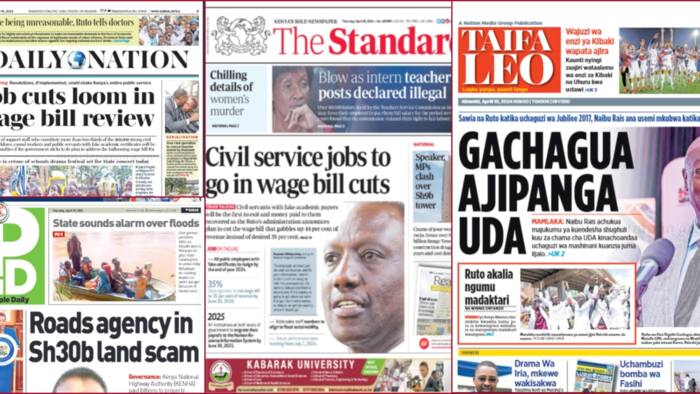 Kenyan Newspapers Review, April 18: Baringo Man Dies Mysteriously after Quarrel with Wife
