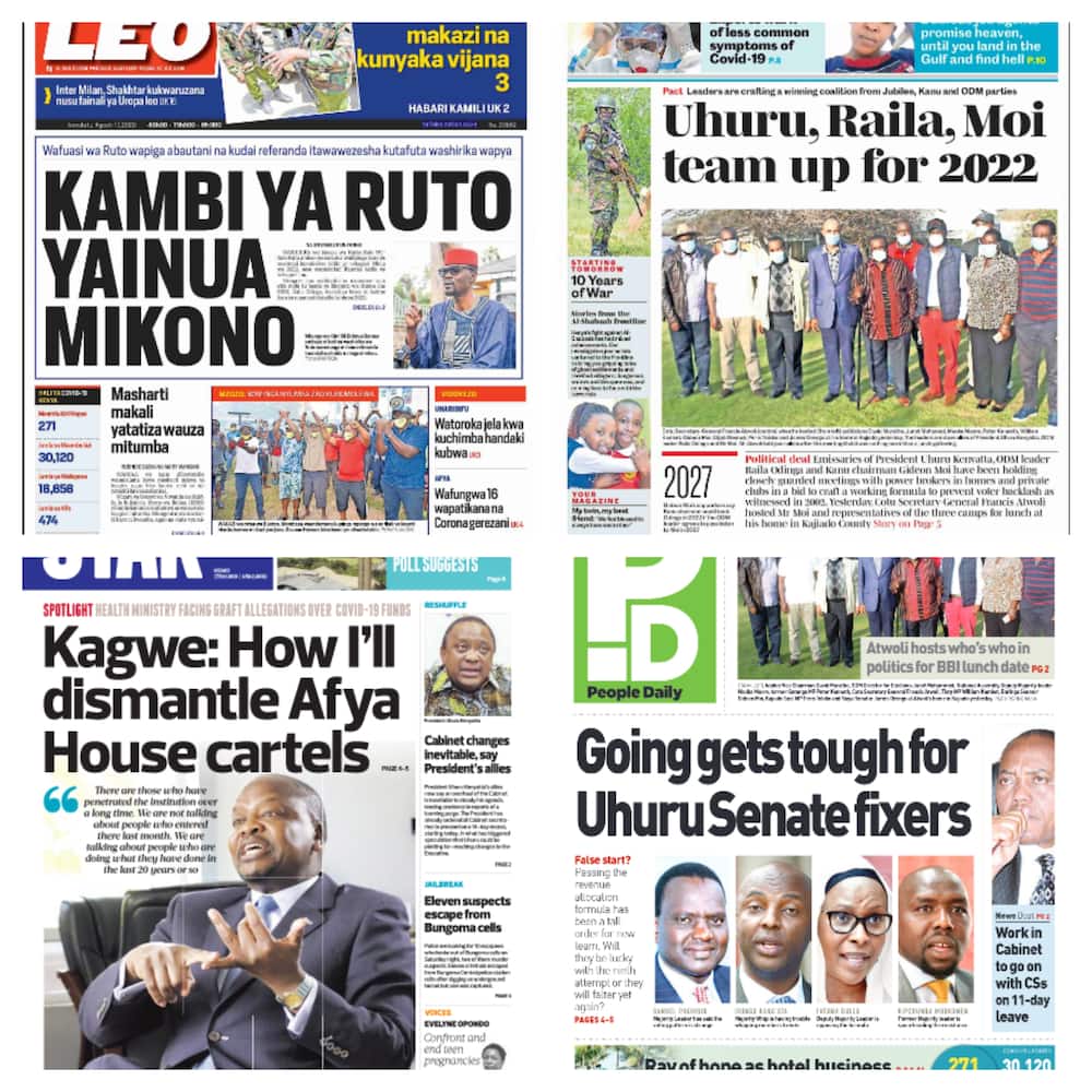 Kenyan newspaper review for August 17: CS Kagwe says he'll dismantle cartels running health ministry