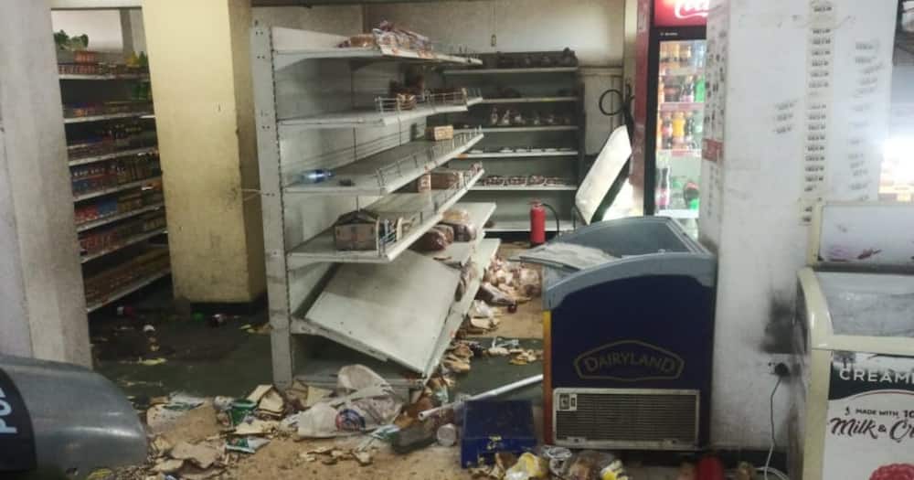 The damage on Muhindi Mweusi Supermarket after looting.