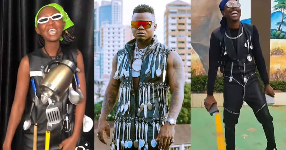 Mavazi ya Mwanamuziki Harmonize ya Vijiko Yazua Matani Mitandaoni Mavazi ya Mwanamuziki Harmonize ya Vijiko Yazua Matani Mitandaoni