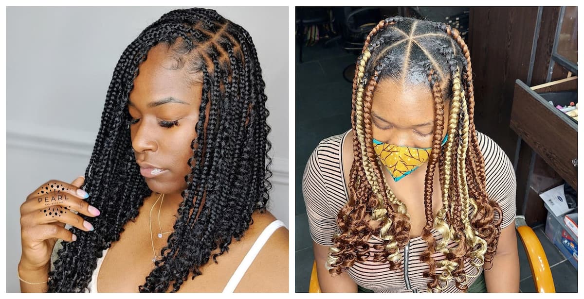 Small Knotless Braids w/ Curly Ends, How to Curl the End of Braids