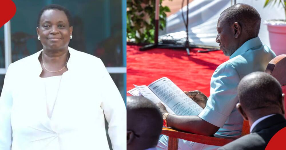 Truphena Moraa (left frame) wants President William Ruto (right frame) to deal with KPLC management.