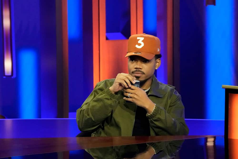 American rapper Chance The Rapper seated