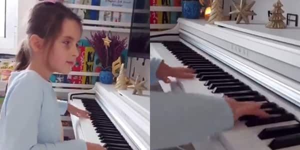 A blind girl has stunned many people with her sweet skills on the piano