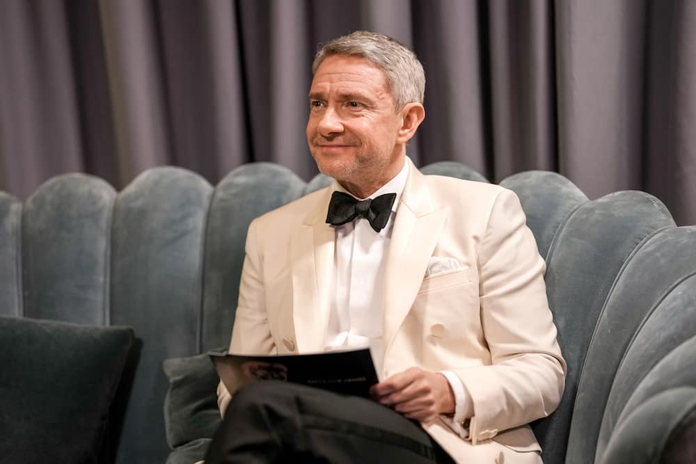 Martin Freeman backstage during the EE BAFTA Film Awards 2023