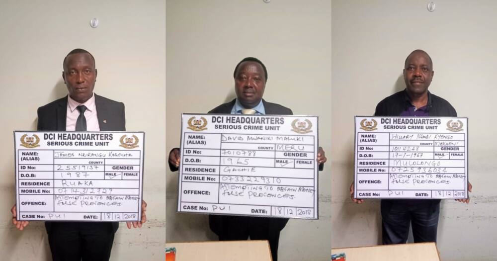 Three men arrested posing as detectives, nearly extorted Teachers Service Commission CEO