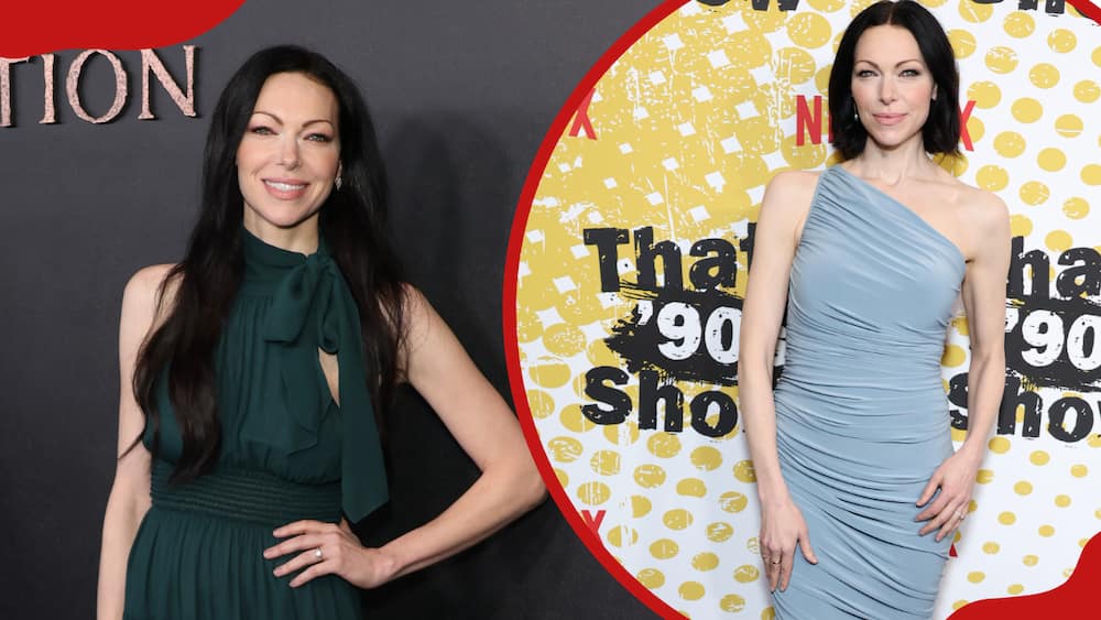 Laura Prepon attending various functions in London, England (L) and Hollywood, California (R)