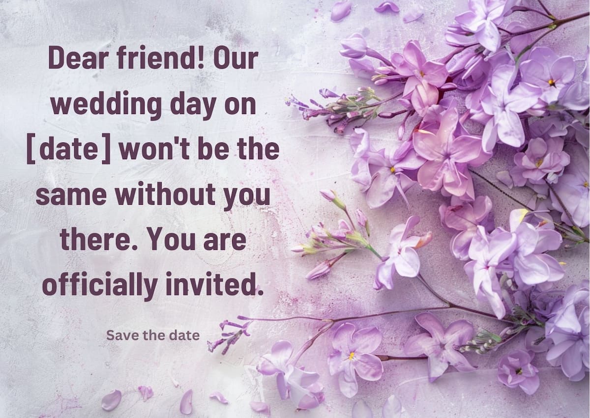 Simple wedding invitation wording deals for friends in whatsapp