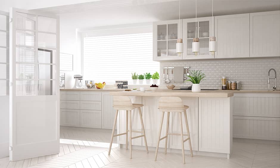 Scandinavian all-white kitchen design