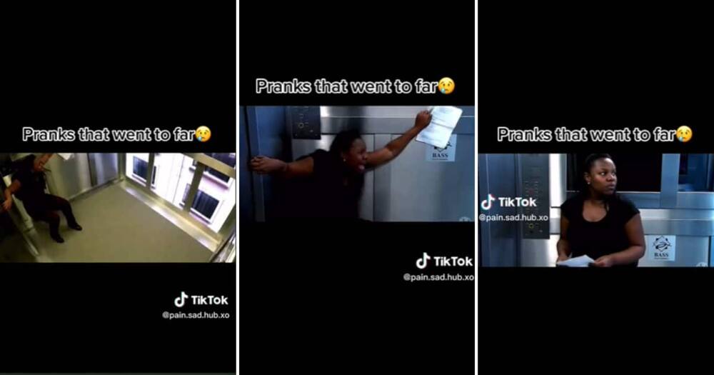 Woman in elevator prank on TikTok