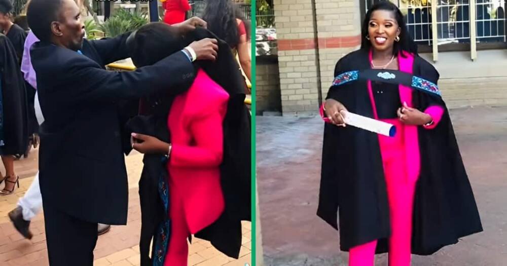An uncle supported his niece on her graduation day