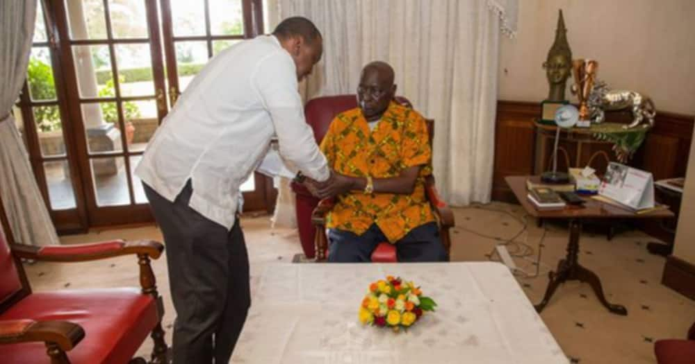 Uhuru Kenyatta and Daniel Moi. Photo: State House, Kenya.