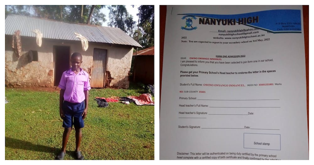 Onyango was index 1 at St Paul's Mabunge AIC Primary School in Busia county.