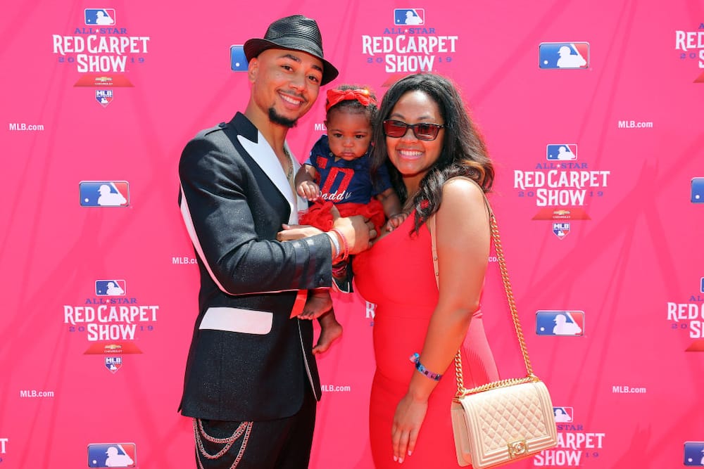 Mookie Betts of the Boston Red Sox poses during the MLB Red Carpet