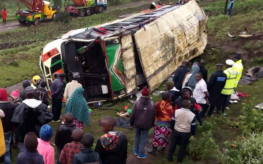 Police in hot pursuit of bus driver who nearly killed over 60 passengers in grisly road accident