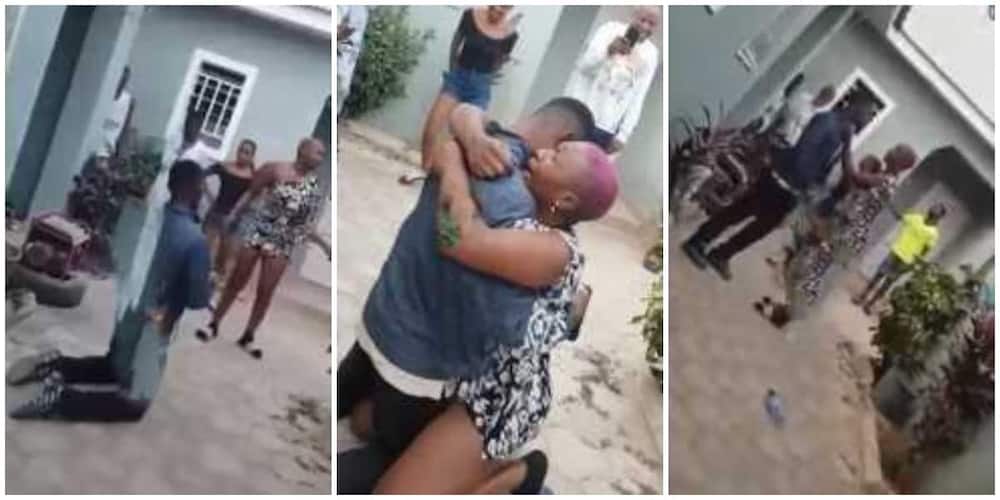 A man slapped lover before proposing.