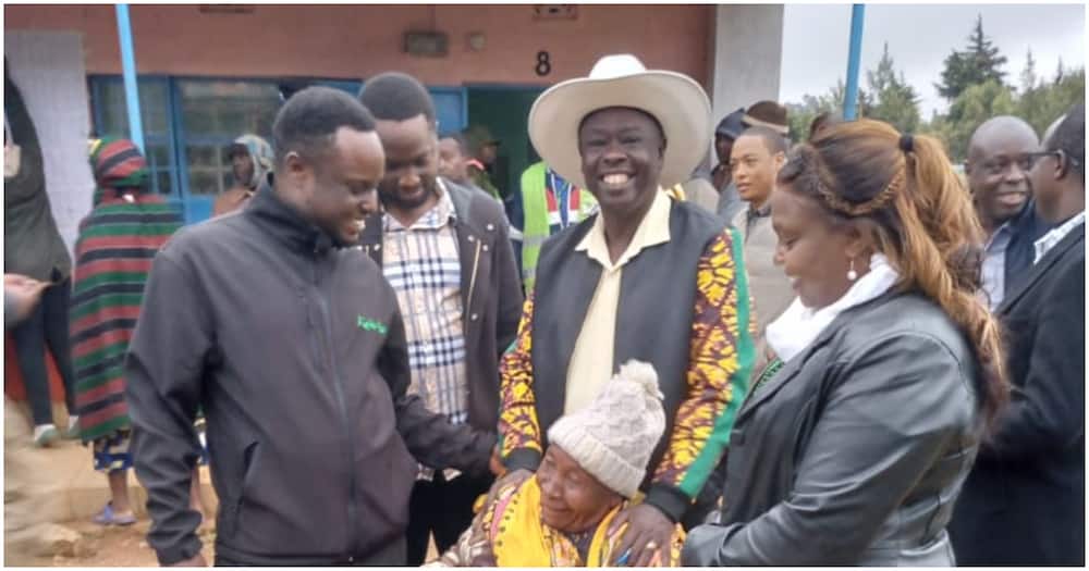 Rigathi Gachagua and his family at a polling station. Photo: Tony Amisi.