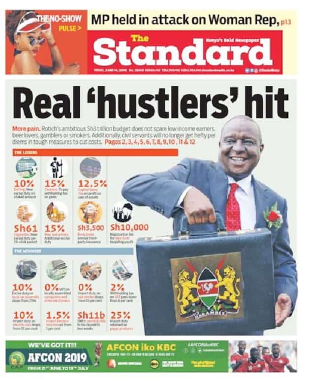 Kenyan Newspapers Review for Friday June 14: The poor to finance Uhuru's budget