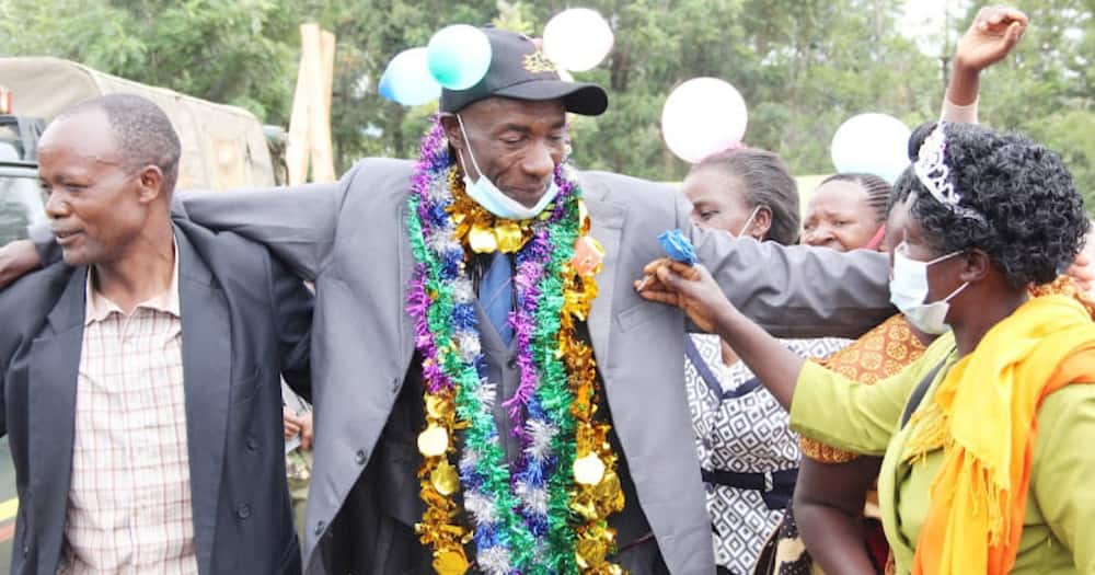 Bomet: Man Overwhelmed with Emotions as His 2 Wives Receive Him after Spending 23 Years in Jail