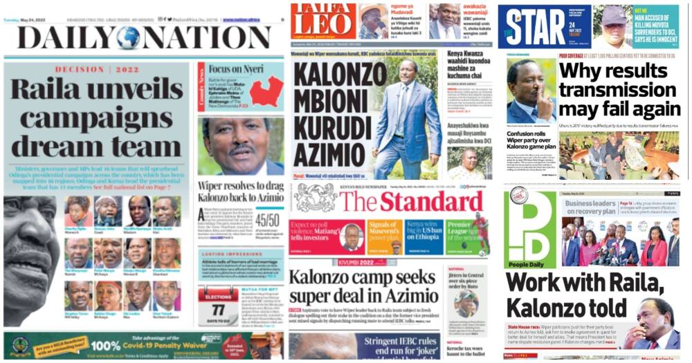 Magazetini Mei 24: Hali ya Utulivu Kenya Kwanza Kuhusu Kampeni za William Ruto kwa Wagombea